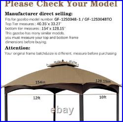Khaki Ripstop Replacement Top Compatible with Lowe'S Allen Roth 10X12 Gazebo Mod