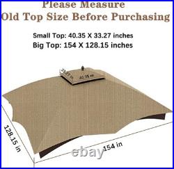 Khaki Ripstop Replacement Top Compatible with Lowe'S Allen Roth 10X12 Gazebo Mod