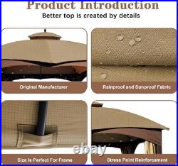 Khaki Ripstop Replacement Top Compatible with Lowe'S Allen Roth 10X12 Gazebo Mod