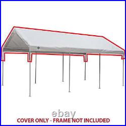 King Canopy 10 ft x 20 ft White Drawstring Carport Canopy Cover