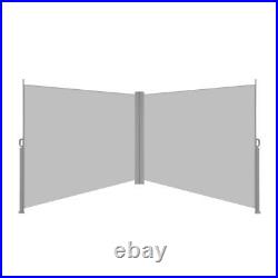 LIFEDECO Retractable Side Awning Patio Privacy Divider Double Sun Screen Fence