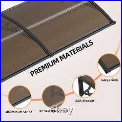 Large Sink Window Awning Door Eaves Canopy Polycarbonate Roof Cover for Patio US
