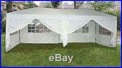 MCombo 10x20 FT EZ POP UP 6 WALLS CANOPY PARTY TENT GAZEBO WITH SIDES -White