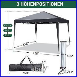 MOTOOS Folding Shed 1010ft Dark Grey 4 Sides 2 Doors 2 Windows