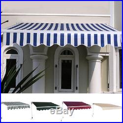 Manual Patio 6.4'×5' Retractable Deck Awning Sunshade Shelter Canopy Outdoor New