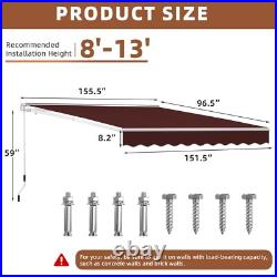 Manual Patio Awning Canopy Outdoor Sun Shade Shelter Retractable Garden 3 SIZE