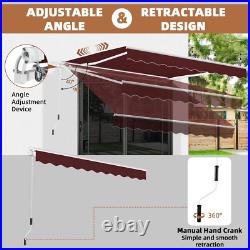 Manual Patio Awning Canopy Outdoor Sun Shade Shelter Retractable Garden 3 SIZE