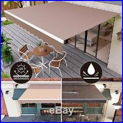 Manual Patio Awning Retractable Canopy Cover Deck Door Outdoor Sunshade Backyard