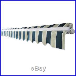 Manual Patio Retractable Deck Awning Sunshade Shelter Canopy 10x8 Feet Outdoor