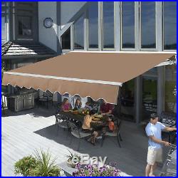 Manual Patio Retractable Deck Awning Sunshade Shelter Canopy Outdoor DIY