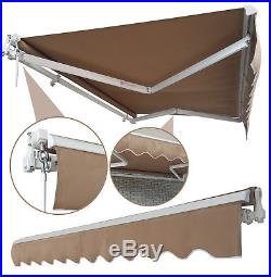 Manual Patio Retractable Deck Awning Sunshade Shelter Canopy Outdoor DIY