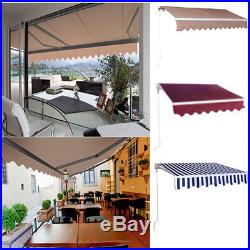 Manual Patio Retractable Deck Awning Sunshade Shelter Canopy Outdoor New