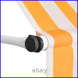 Manual Retractable Awning 157.5 Orange and White Stripes