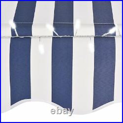 Manual Retractable Awning with LED 78.7 High Quality Blue and White