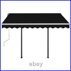 Manual Retractable Awning with Posts 118.1x98.4 Anthracite BAK