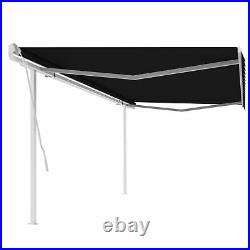 Manual Retractable Awning with Posts 196.9x118.1 Anthracite