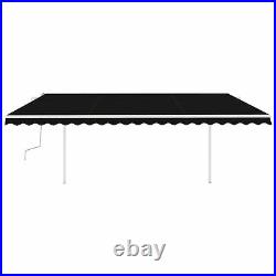 Manual Retractable Awning with Posts 196.9x118.1 Anthracite