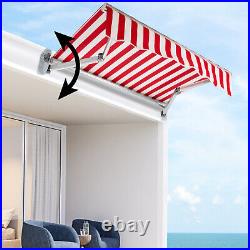 Manual Retractable Patio Awning Sun Shade for Outdoor Deck Canopy 53.2 ft