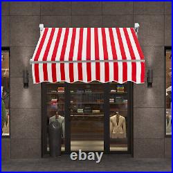 Manual Retractable Patio Awning Sun Shade for Outdoor Deck Canopy 53.2 ft