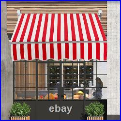 Manual Retractable Patio Awning Sun Shade for Outdoor Deck Canopy 53.2 ft