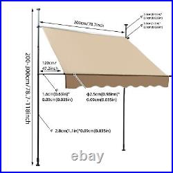 Manual Retractable Sunshade Adjustable Outdoor Sun Shade Sunshade Shelter