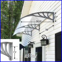 Mcombo 40'' 80 120 Window Awning Outdoor Polycarbonate Front Door Patio Awning