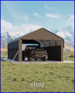 Metal Carport Enclosed 12x20 FT Outdoor All-Weather Carport Shelter for Car Boat