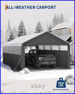 Metal Carport Enclosed 12x20 FT Outdoor All-Weather Carport Shelter for Car Boat
