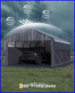 Metal Carport Enclosed 12x20 FT Outdoor All-Weather Carport Shelter for Car Boat