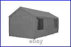 Mila Outdoor Gray/Beige Carport Canopy Tent Garage 12x20ft w see through windows
