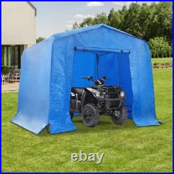 Motorcycle Outdoor Storage Shed Bike Carport with Roll-up Door for Lawn Mowers