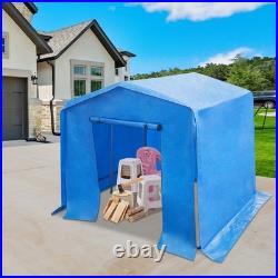 Motorcycle Outdoor Storage Shed Bike Carport with Roll-up Door for Lawn Mowers