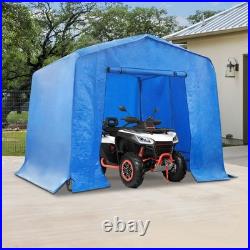 Motorcycle Outdoor Storage Shed Bike Carport with Roll-up Door for Lawn Mowers