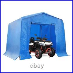 Motorcycle Outdoor Storage Shed Bike Carport with Roll-up Door for Lawn Mowers