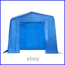 Motorcycle Outdoor Storage Shed Bike Carport with Roll-up Door for Lawn Mowers