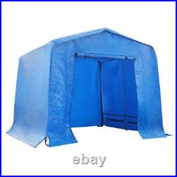 Motorcycle Outdoor Storage Shed Bike Carport with Roll-up Door for Lawn Mowers