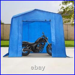 Motorcycle Outdoor Storage Shed Bike Carport with Roll-up Door for Lawn Mowers