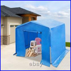 Motorcycle Outdoor Storage Shed Bike Carport with Roll-up Door for Lawn Mowers