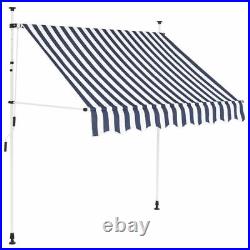 Multi Size Patio Awning Manual Retractable Sun Shade Canopy Outdoor Deck Shelter