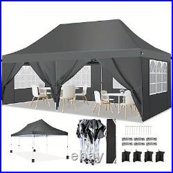 NEW 10x20 Pop Up Canopy Tent with 6 Sidewalls, Waterproof Commercial Gazebo