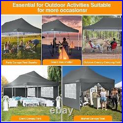 NEW 10x20 Pop Up Canopy Tent with 6 Sidewalls, Waterproof Commercial Gazebo