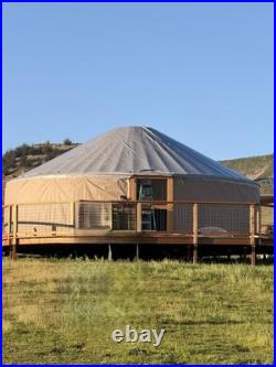 NEW 30', Dark Linen Pacific Yurt Sidewall. 2 standard vinyl windows