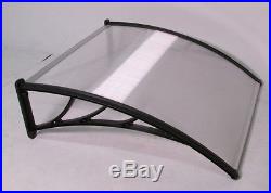 NEW PC AWNING FOR WINDOWS & DOORS 40x36 POLYCARBONATE (CLEAR HOLLOW SHEET)BLACK