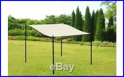 NEW Stylish Beige Metal Canopy Gazebo Rain Shelter Garden Party BBQ Sun Shade