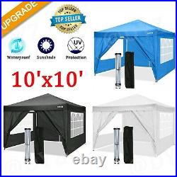 New! 10'x10' Heavy Duty Canopy Folding Waterproof Party Tent Gazebo +4 SideWalls