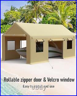 New 10'x20' Heavy Duty Garage Shed 4 Roll-up Door Car Shelter Carport Party Tent