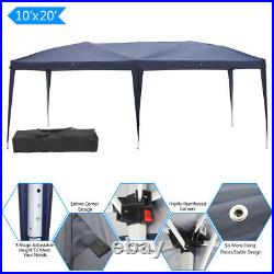 New Easy Pop Up Canopy Cover Gazebo Wedding Party Tent Outdoor 10' x 20' Blue