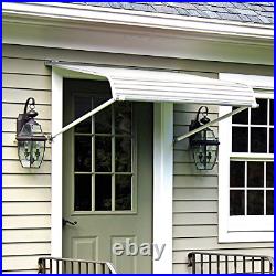 NuImage Awnings 60425 Series 2500 Aluminum Door Canopy with Support Arms, White