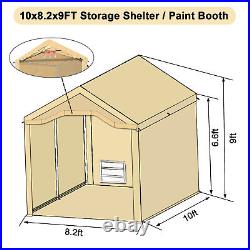 OTOBO Storage Shelter Portable Carport Shed Car Canopy & Mesh Windows and Floor