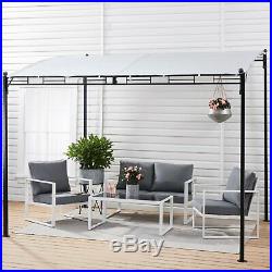 OUTDOOR PATIO AWNING 9.8' X 8.1' Polyester Canopy Metal Frame Sun Shade Cover